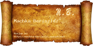 Machka Beriszló névjegykártya